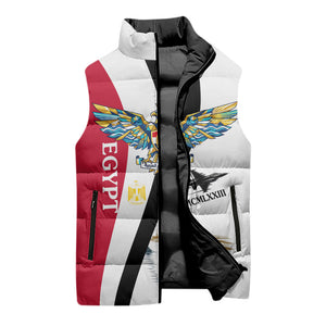 Egyptian Armed Forces Sleeveless Puffer Jacket Military Flag Jet Fighter - Suez Canal - Eagle Of Saladin