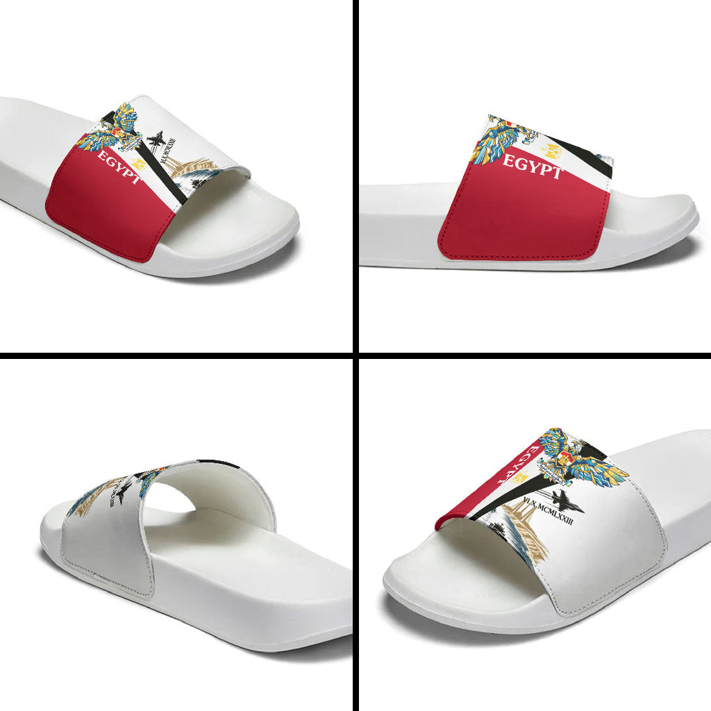 Egyptian Armed Forces Slide Sandals Military Flag Jet Fighter - Suez Canal - Eagle Of Saladin