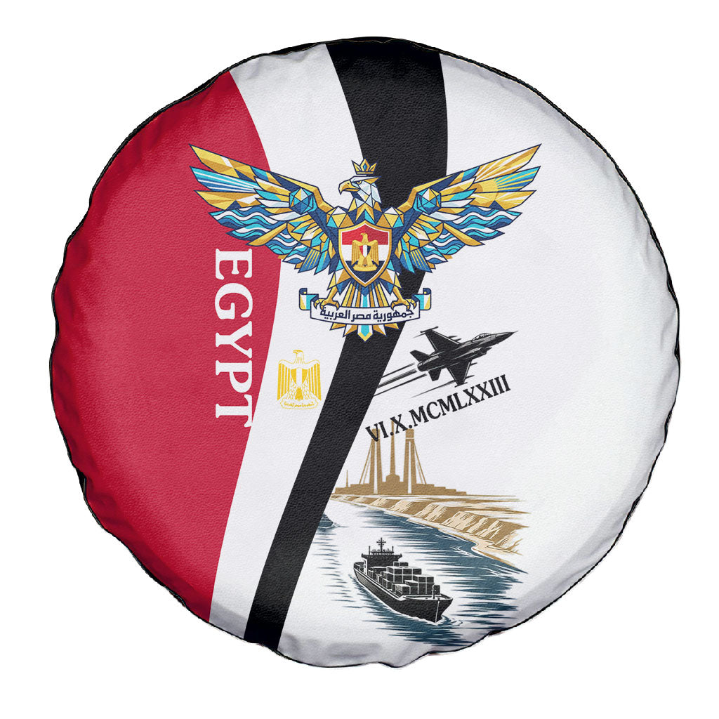 Egyptian Armed Forces Spare Tire Cover Military Flag Jet Fighter - Suez Canal - Eagle Of Saladin