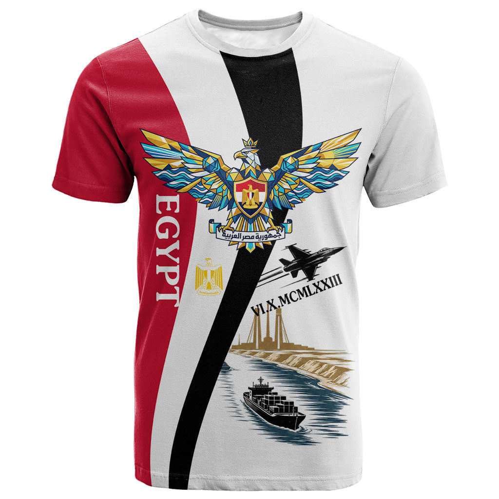 Egyptian Armed Forces T shirt Military Flag Jet Fighter - Suez Canal - Eagle Of Saladin