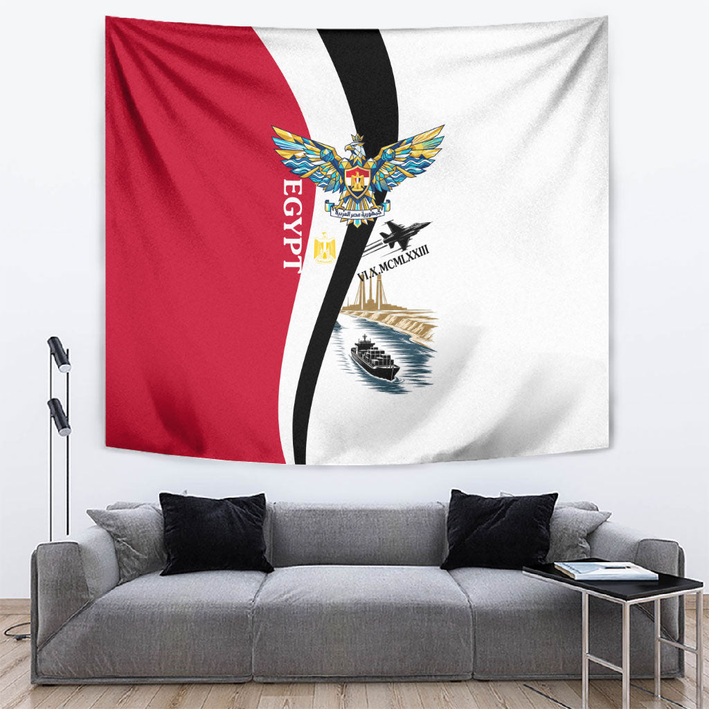 Egyptian Armed Forces Tapestry Military Flag Jet Fighter - Suez Canal - Eagle Of Saladin