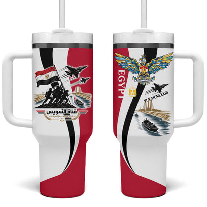 Egyptian Armed Forces Tumbler With Handle Military Flag Jet Fighter - Suez Canal - Eagle Of Saladin