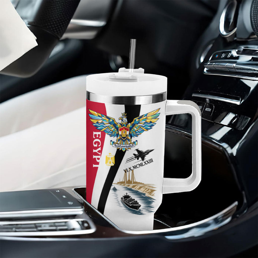 Egyptian Armed Forces Tumbler With Handle Military Flag Jet Fighter - Suez Canal - Eagle Of Saladin