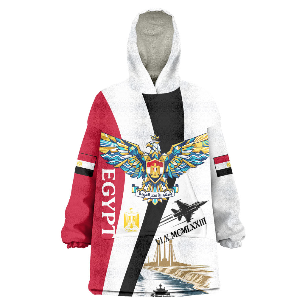 Egyptian Armed Forces Wearable Blanket Hoodie Military Flag Jet Fighter - Suez Canal - Eagle Of Saladin