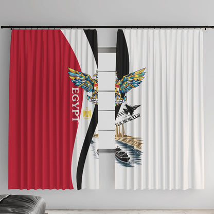 Egyptian Armed Forces Window Curtain Military Flag Jet Fighter - Suez Canal - Eagle Of Saladin