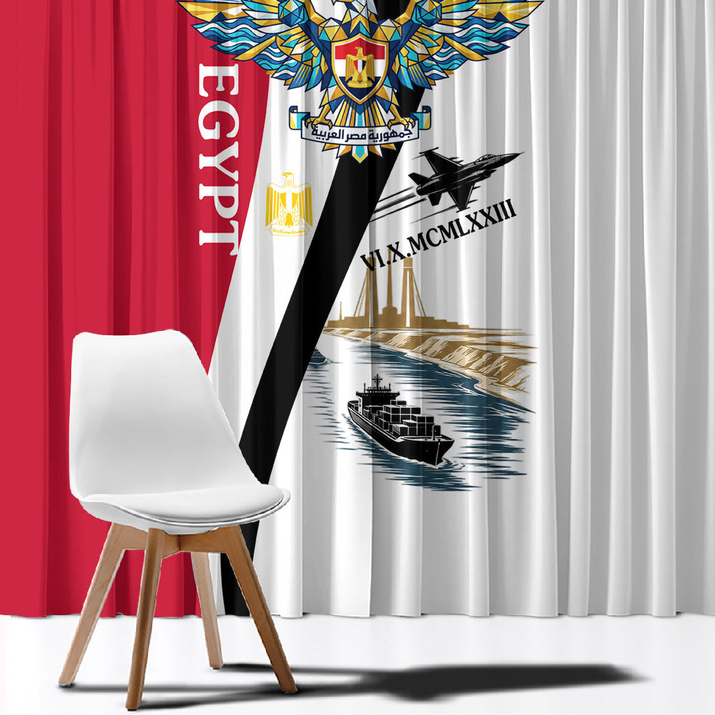 Egyptian Armed Forces Window Curtain Military Flag Jet Fighter - Suez Canal - Eagle Of Saladin