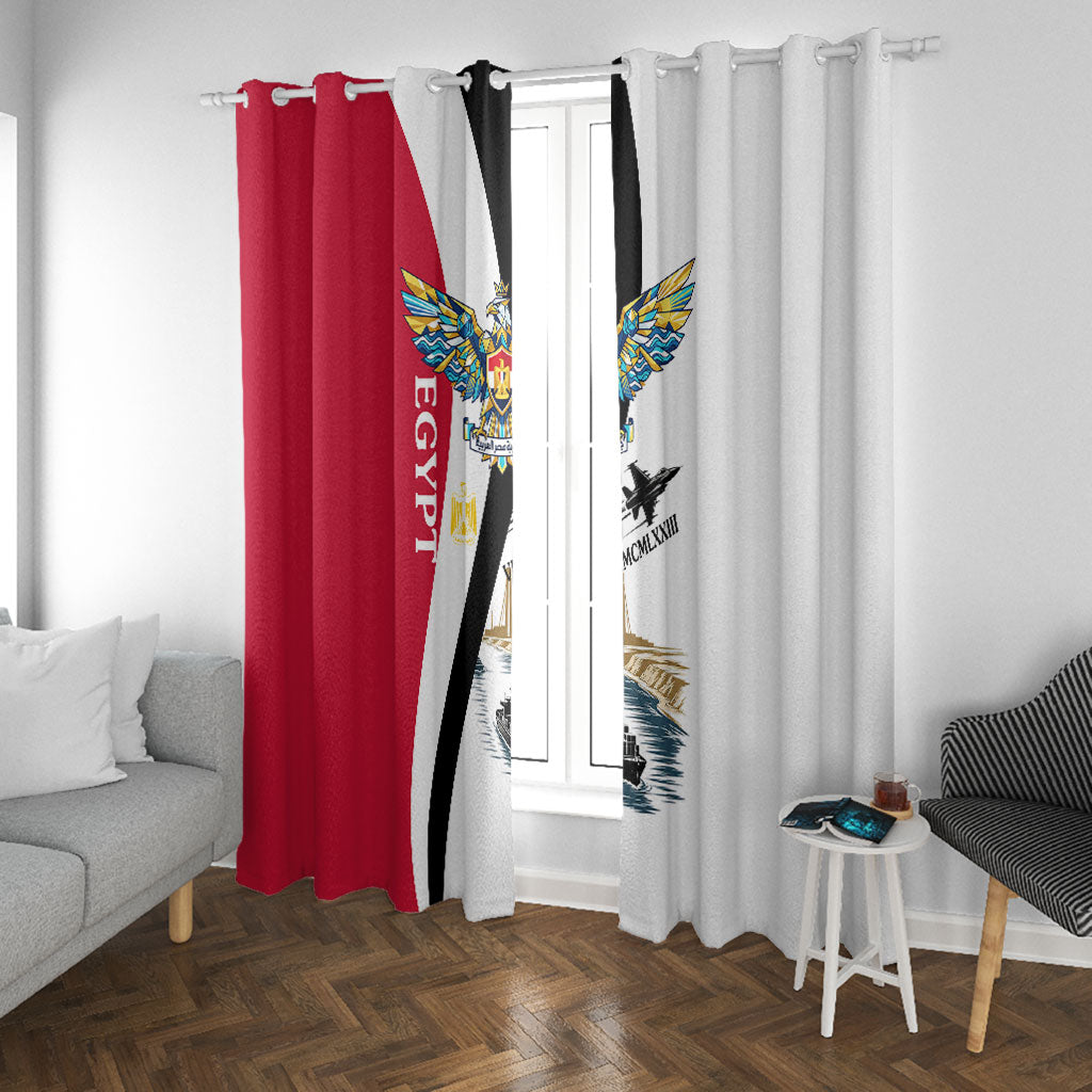 Egyptian Armed Forces Window Curtain Military Flag Jet Fighter - Suez Canal - Eagle Of Saladin