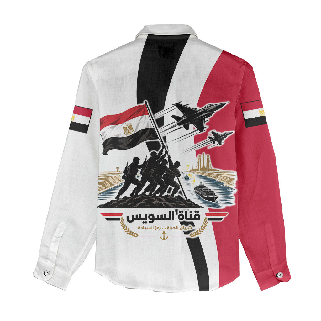 Egyptian Armed Forces Women Casual Shirt Military Flag Jet Fighter - Suez Canal - Eagle Of Saladin