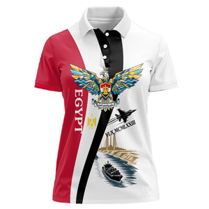 Egyptian Armed Forces Women Polo Shirt Military Flag Jet Fighter - Suez Canal - Eagle Of Saladin