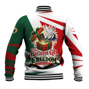 Sojourner Truth Christmas Baseball Jacket Festive Holiday Graphic With Freedom Equality Peace Text