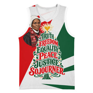 Sojourner Truth Christmas Basketball Jersey Festive Holiday Graphic With Freedom Equality Peace Text