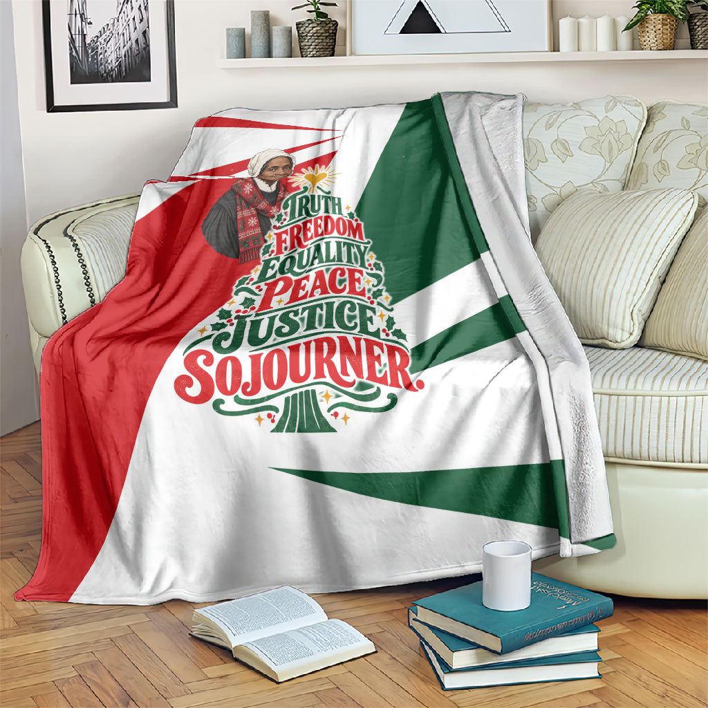 Sojourner Truth Christmas Blanket Festive Holiday Graphic With Freedom Equality Peace Text