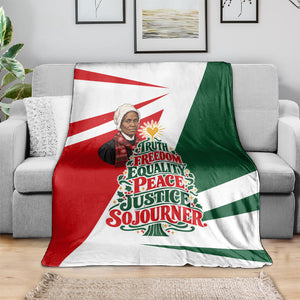 Sojourner Truth Christmas Blanket Festive Holiday Graphic With Freedom Equality Peace Text