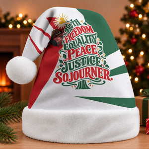 Sojourner Truth Christmas Santa Hat Festive Holiday Graphic With Freedom Equality Peace Text