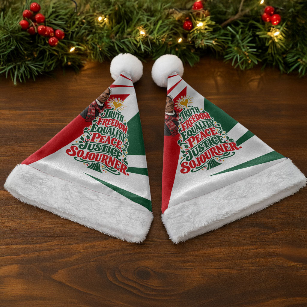 Sojourner Truth Christmas Santa Hat Festive Holiday Graphic With Freedom Equality Peace Text