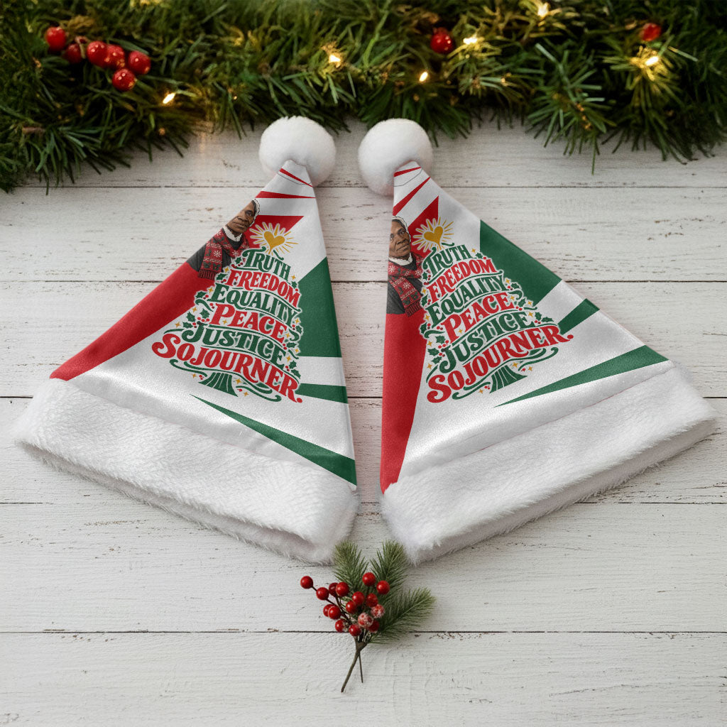 Sojourner Truth Christmas Santa Hat Festive Holiday Graphic With Freedom Equality Peace Text