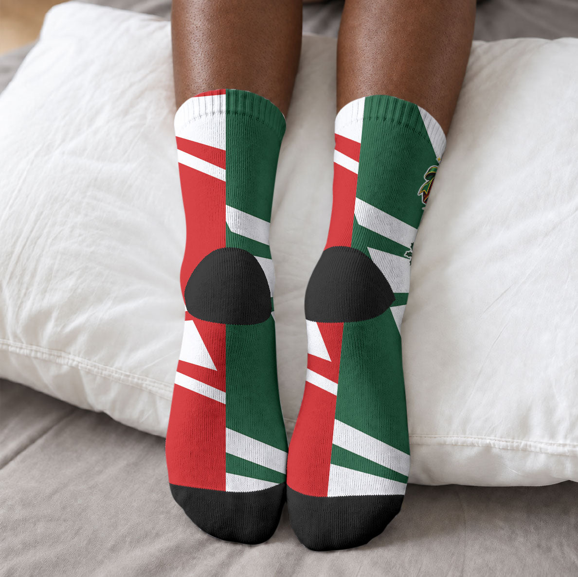 Sojourner Truth Christmas Crew Socks Festive Holiday Graphic With Freedom Equality Peace Text