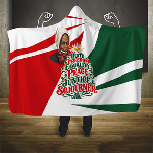 Sojourner Truth Christmas Hooded Blanket Festive Holiday Graphic With Freedom Equality Peace Text
