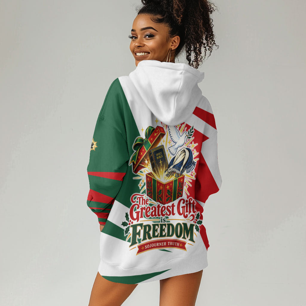 Sojourner Truth Christmas Hoodie Dress Festive Holiday Graphic With Freedom Equality Peace Text