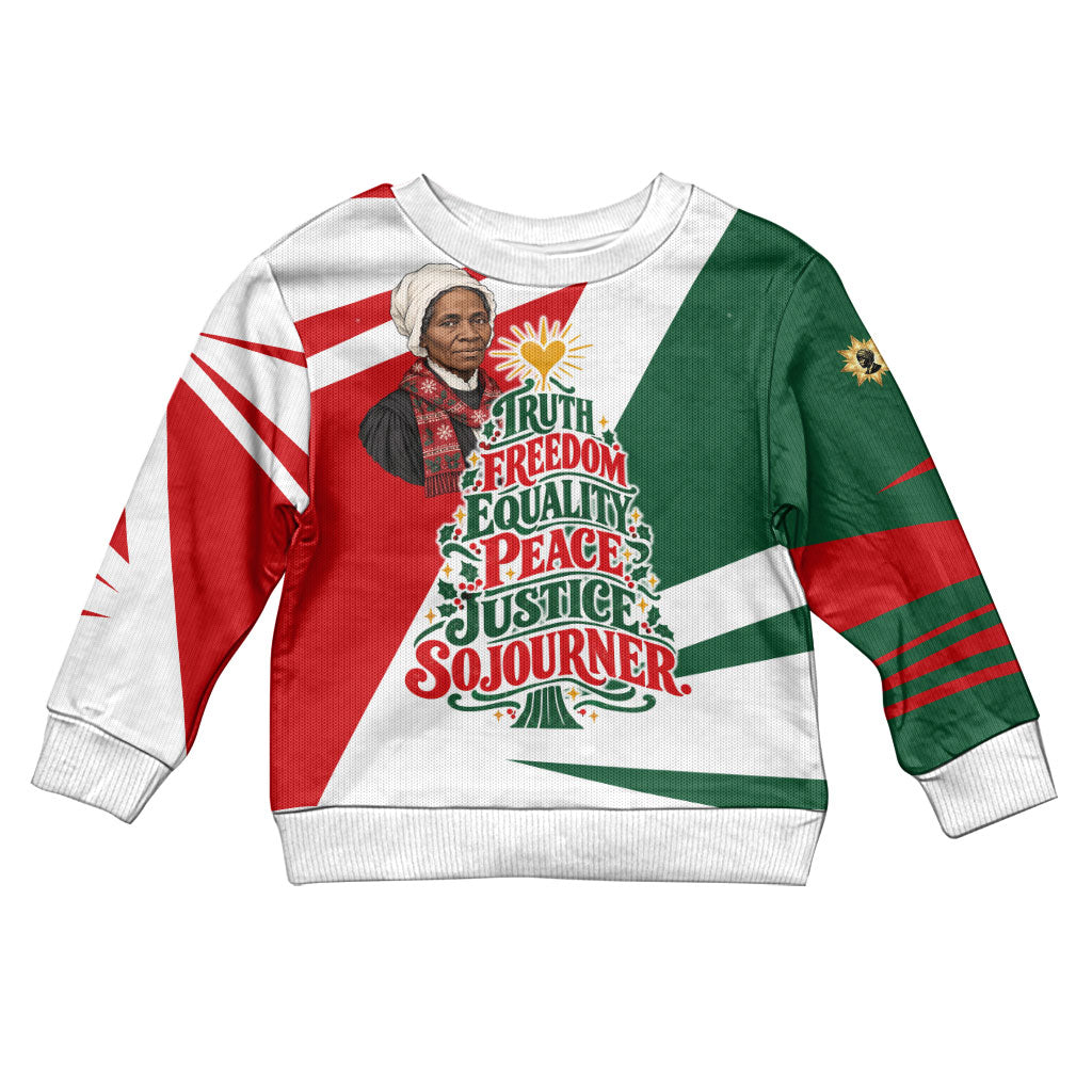 Sojourner Truth Christmas Kid Ugly Christmas Sweater Festive Holiday Graphic With Freedom Equality Peace Text