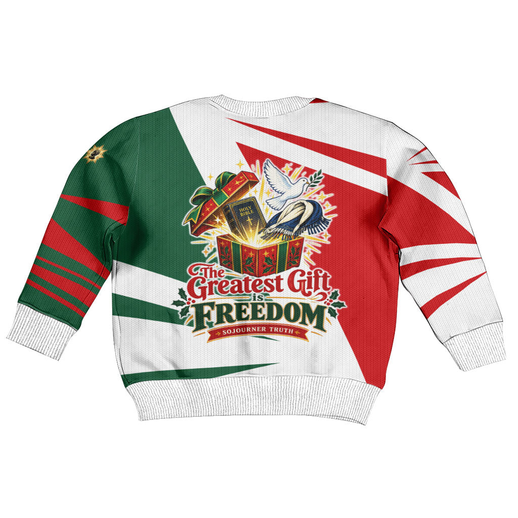 Sojourner Truth Christmas Kid Ugly Christmas Sweater Festive Holiday Graphic With Freedom Equality Peace Text