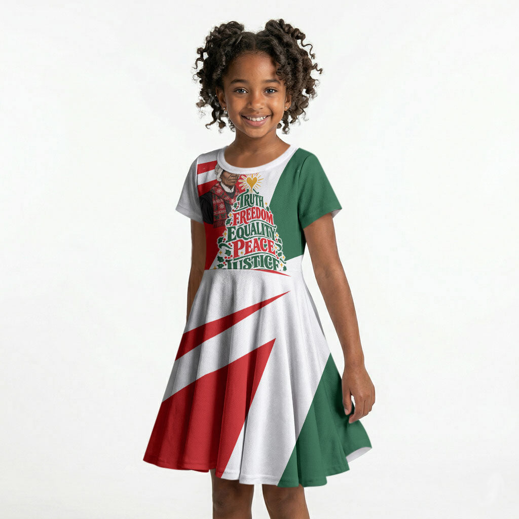 Sojourner Truth Christmas Kid Short Sleeve Dress Festive Holiday Graphic With Freedom Equality Peace Text