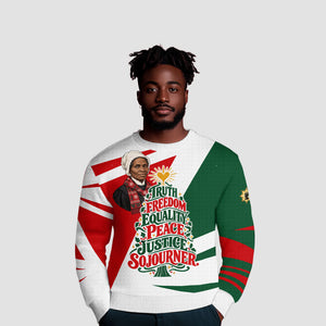 Sojourner Truth Christmas Ugly Christmas Sweater Festive Holiday Graphic With Freedom Equality Peace Text