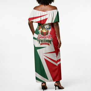 Sojourner Truth Christmas Off Shoulder Maxi Dress Festive Holiday Graphic With Freedom Equality Peace Text