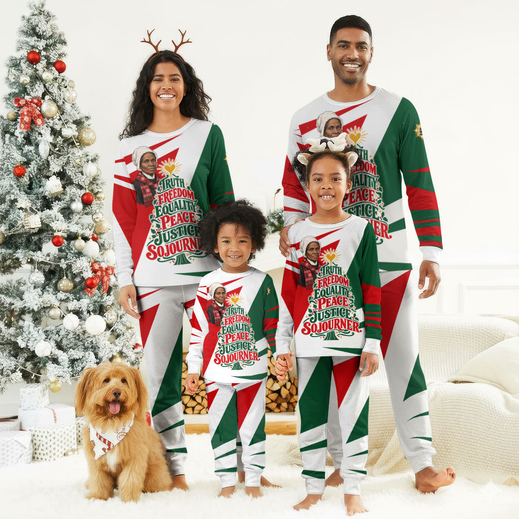 Sojourner Truth Christmas Pajama Set Festive Holiday Graphic With Freedom Equality Peace Text