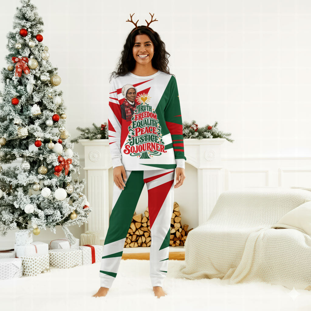 Sojourner Truth Christmas Pajama Set Festive Holiday Graphic With Freedom Equality Peace Text
