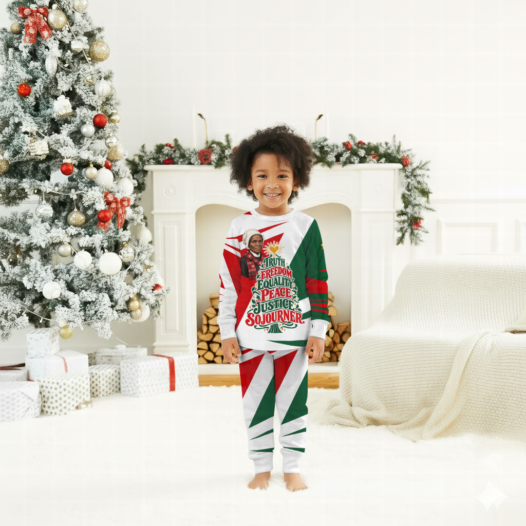 Sojourner Truth Christmas Pajama Set Festive Holiday Graphic With Freedom Equality Peace Text