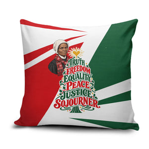 Sojourner Truth Christmas Pillow Cover Festive Holiday Graphic With Freedom Equality Peace Text