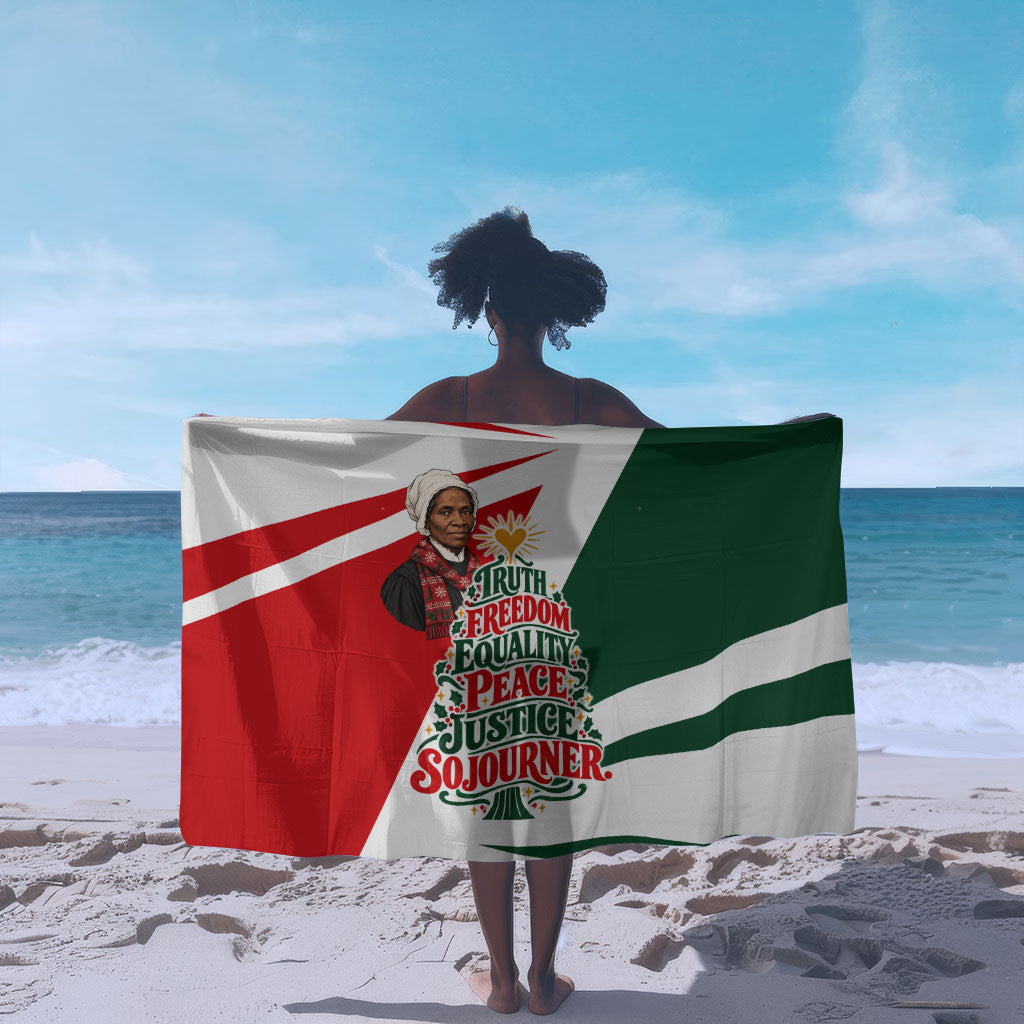 Sojourner Truth Christmas Sarong Festive Holiday Graphic With Freedom Equality Peace Text