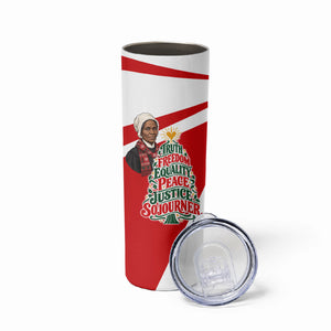 Sojourner Truth Christmas Skinny Tumbler Festive Holiday Graphic With Freedom Equality Peace Text