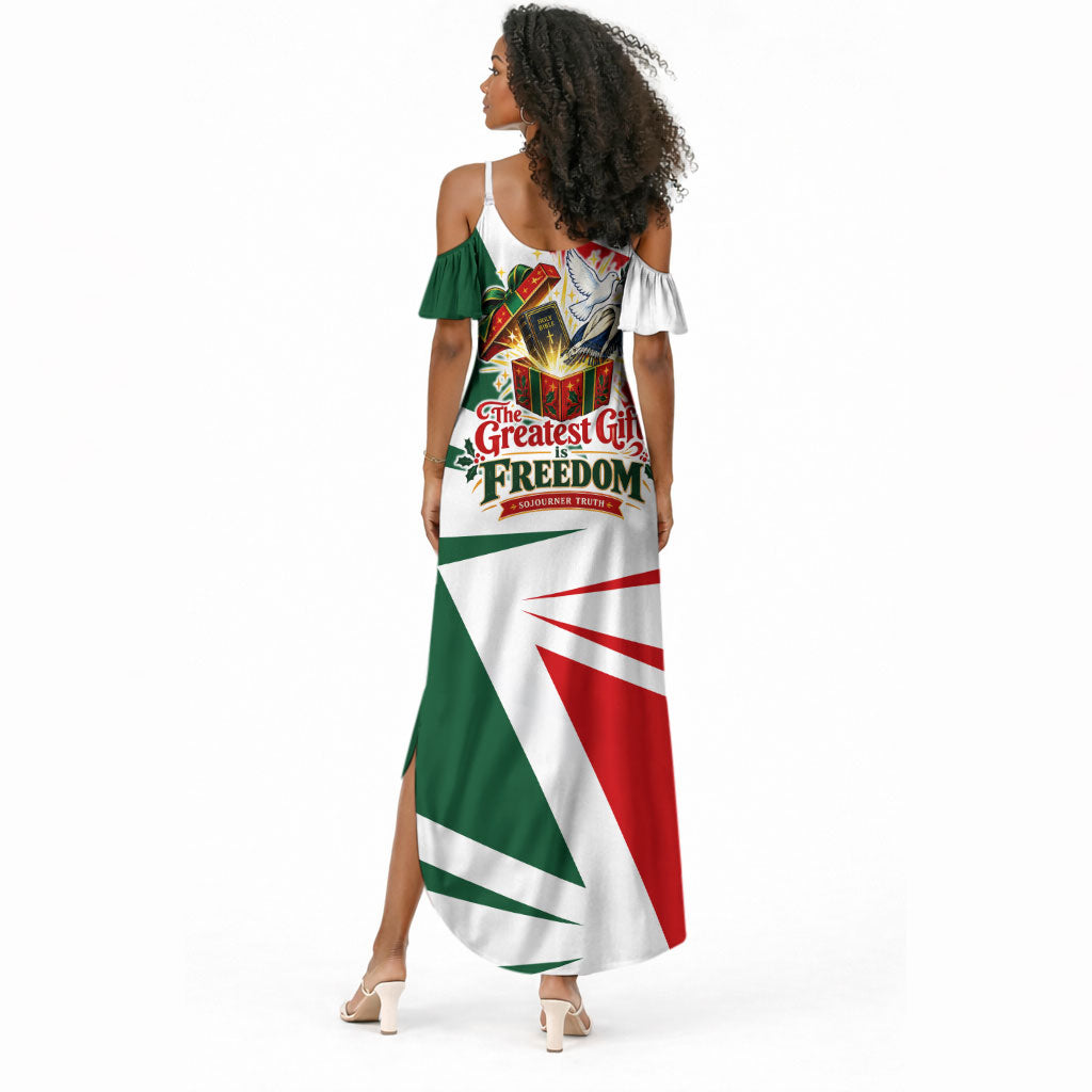 Sojourner Truth Christmas Summer Maxi Dress Festive Holiday Graphic With Freedom Equality Peace Text