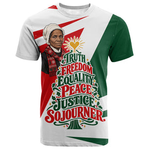 Sojourner Truth Christmas T shirt Festive Holiday Graphic With Freedom Equality Peace Text