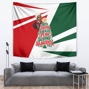 Sojourner Truth Christmas Tapestry Festive Holiday Graphic With Freedom Equality Peace Text
