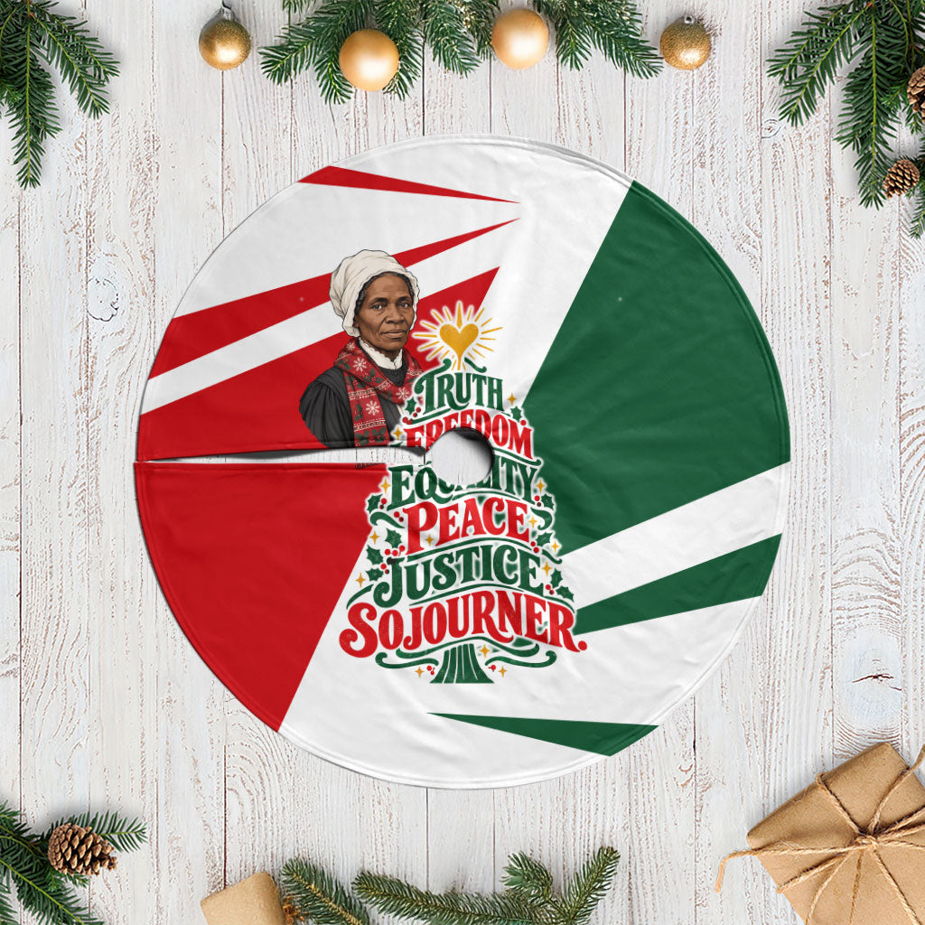 Sojourner Truth Christmas Tree Skirt Festive Holiday Graphic With Freedom Equality Peace Text