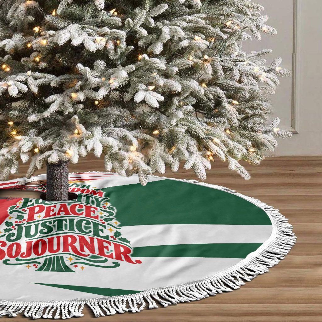 Sojourner Truth Christmas Tree Skirt Festive Holiday Graphic With Freedom Equality Peace Text