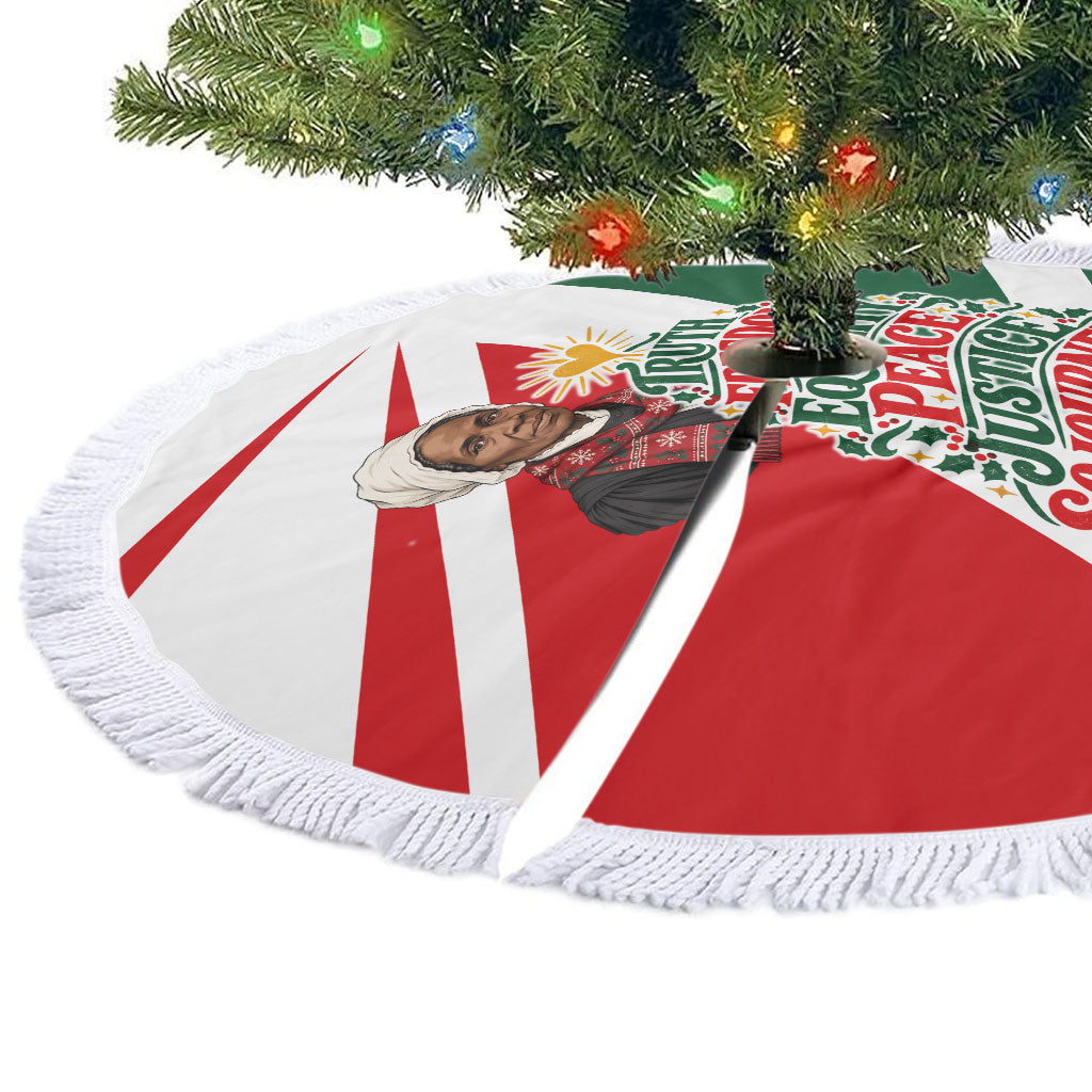 Sojourner Truth Christmas Tree Skirt Festive Holiday Graphic With Freedom Equality Peace Text