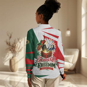 Sojourner Truth Christmas Women Casual Shirt Festive Holiday Graphic With Freedom Equality Peace Text