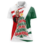 Sojourner Truth Christmas Women Polo Shirt Festive Holiday Graphic With Freedom Equality Peace Text