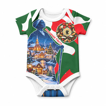 Sojourner Truth Christmas Baby Onesie Festive Holiday Wreath Graphic With Winter Town Art