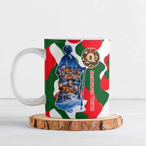Sojourner Truth Christmas Ceramic Mug Festive Holiday Wreath Graphic With Winter Town Art