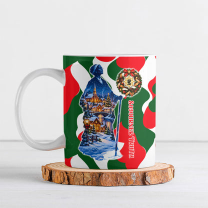 Sojourner Truth Christmas Ceramic Mug Festive Holiday Wreath Graphic With Winter Town Art