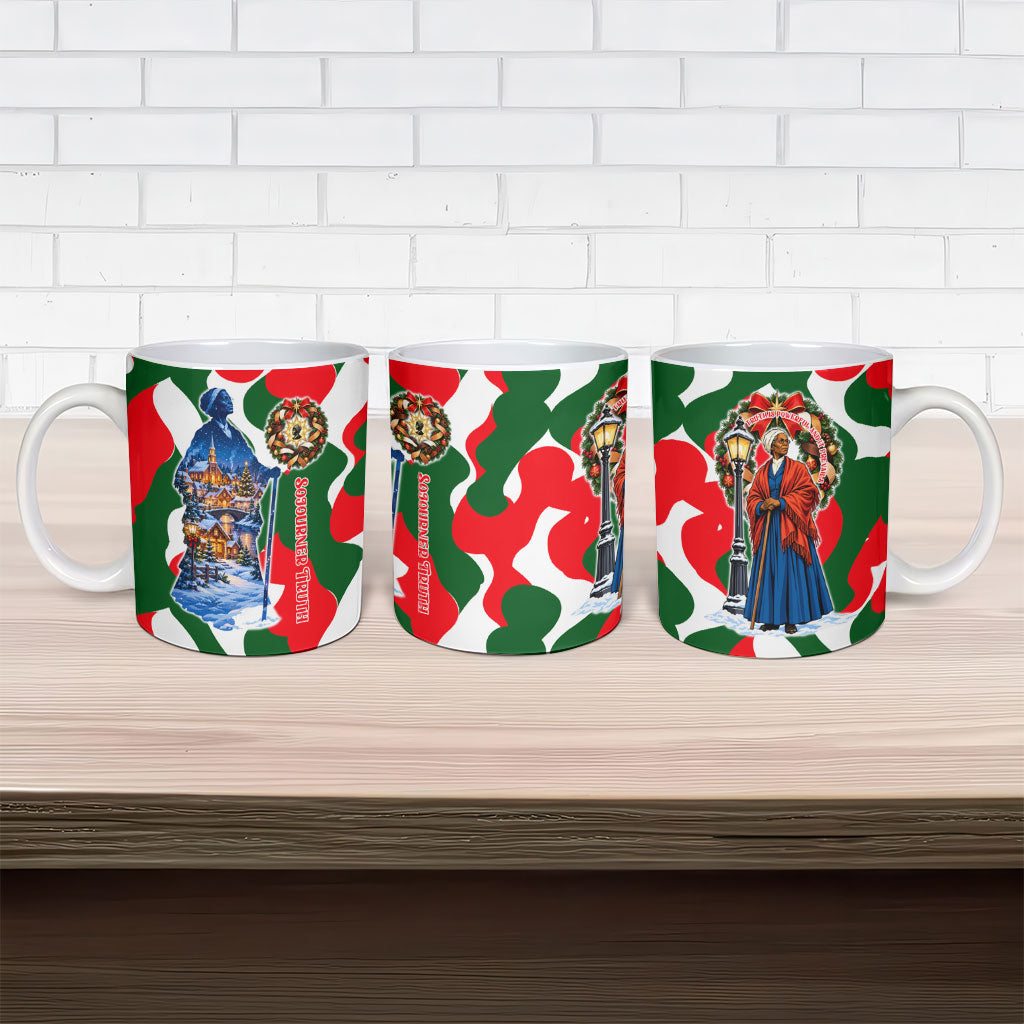 Sojourner Truth Christmas Ceramic Mug Festive Holiday Wreath Graphic With Winter Town Art