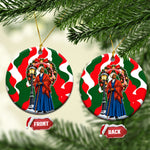 Sojourner Truth Christmas Ceramic Ornament Festive Holiday Wreath Graphic With Winter Town Art
