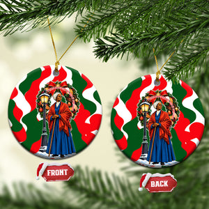 Sojourner Truth Christmas Ceramic Ornament Festive Holiday Wreath Graphic With Winter Town Art