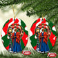 Sojourner Truth Christmas Ceramic Ornament Festive Holiday Wreath Graphic With Winter Town Art