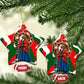 Sojourner Truth Christmas Ceramic Ornament Festive Holiday Wreath Graphic With Winter Town Art